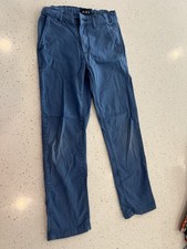 PLACE Boys Chino Pants Blue Size 8 Button Zip Solid Twill Pattern Classic