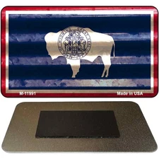 Wyoming Corrugated Flag Magnet Fridge Refrigerator Home Kitchen Decoration