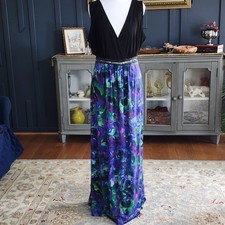 Coldwater Creek Beaded Empire Maxi Dress XL 16 Resort Vacation Cruise