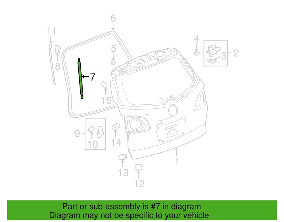 Puntal de puerta levadiza Buick Enclave 2008-2017, pieza original nueva, P/N 84298335 Foto 2 de 4