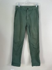 MHL Margaret Howell Pants Mens 30x32 Green Canvas Chino Straight Workwear
