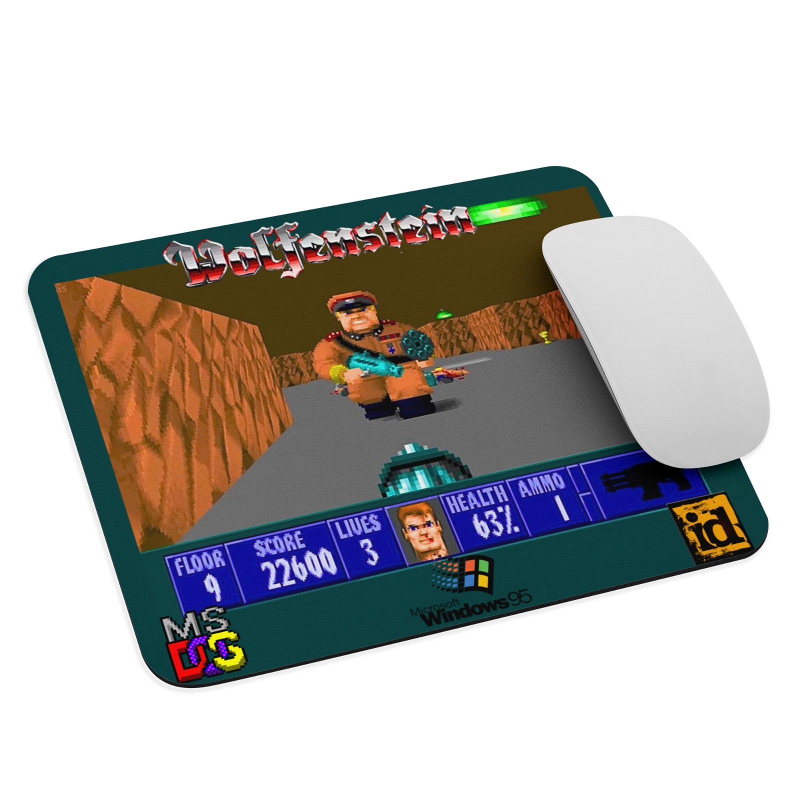 Wolfenstein 3d PC, 1995 Mouse Pad NEW 9.5" x 7.75" Non Slip Gaming ID Software