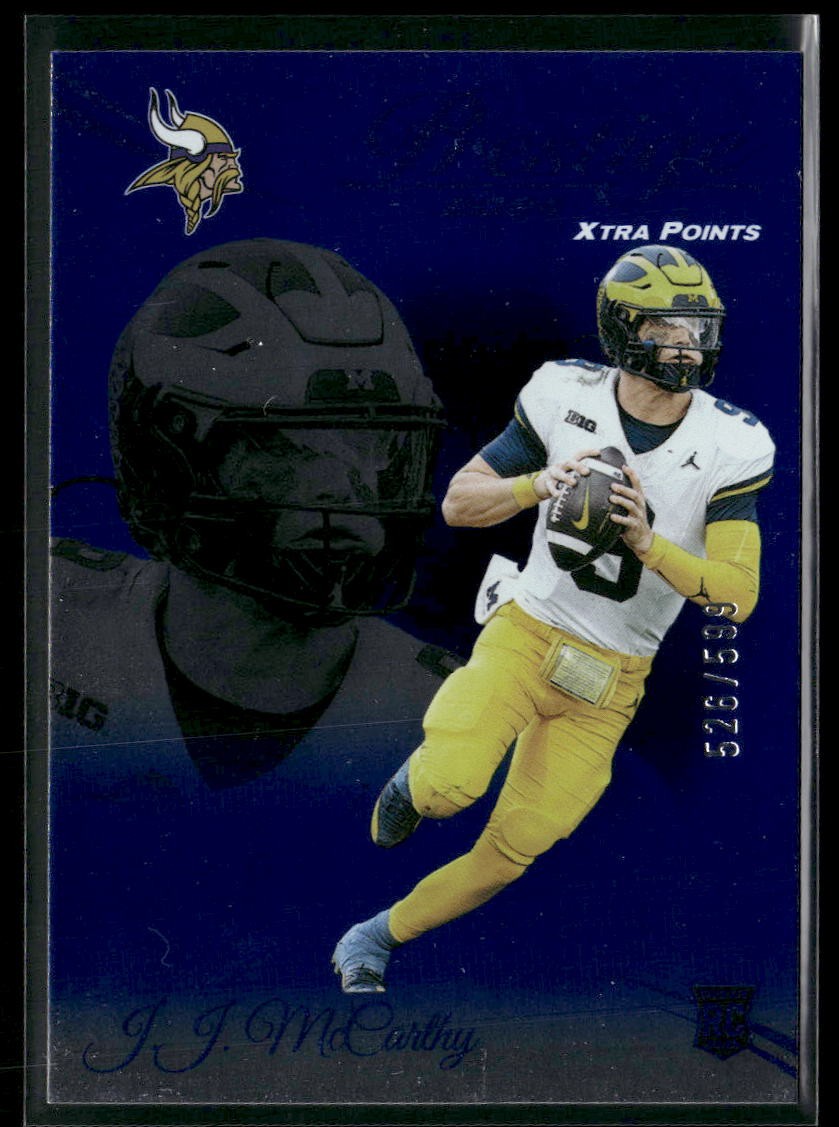 J.J. McCarthy 2024 Panini Prestige #311 Blue Xtra Points #/599