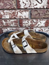 Birkenstock Mayari Birko-flor toe loop slide sandals Women  s US 7 EU 38 White