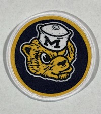 MICHIGAN WOLVERINES Woven Iron-On Patch - BIG DISCOUNT On 5 Or More. GO BLUE 