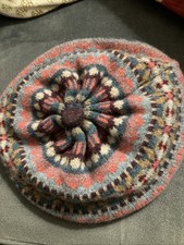 Eribe Scotland Wool Fairisle Beret Hat Immaculate