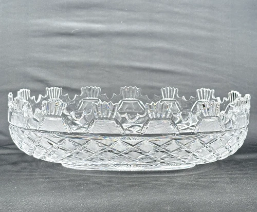 Waterford Crystal Heritage Kennedy Master Cut Oval Centerpiece Bowl - Vintage