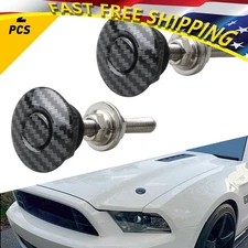 2PC Universal Push Button Quick Hood Release Pins Bonnet Lock Clip Latch Bumper