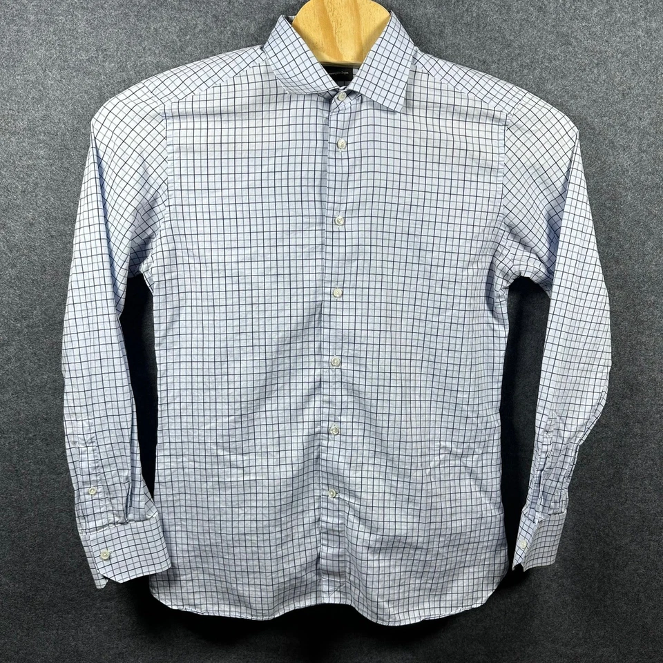 Camisa de vestir Ermenegildo Zegna para hombre azul a cuadros talla 43 17 hecha en Italia Foto 2 de 4
