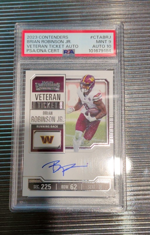 2023 Panini Contenders Veteran Ticket Autographs Brian Robinson Jr Psa 9/Auto 10