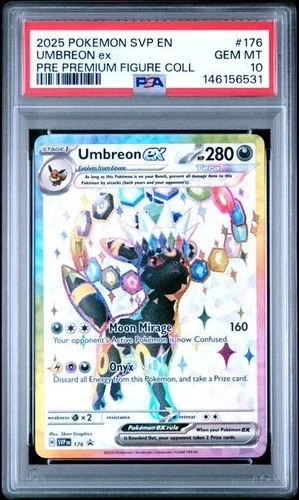 2025 POKEMON PRISMATIC EVOLUTIONS PREMIUM FIGURE COLLECTION UMBREON EX PSA 10