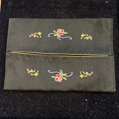 Vintage Embroidered Clutch Purse Hand Made In France 40 s-50 s Point De Beauvais
