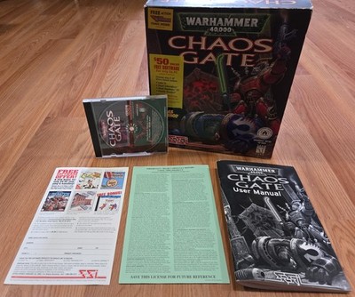 Warhammer 40K 40000 Chaos Gate PC Windows 95 98 BIG BOX CD-ROM Manual Insert SSI