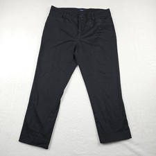 Chaps Women's Size 10 Black Flat Front Capri Dress Pants Career