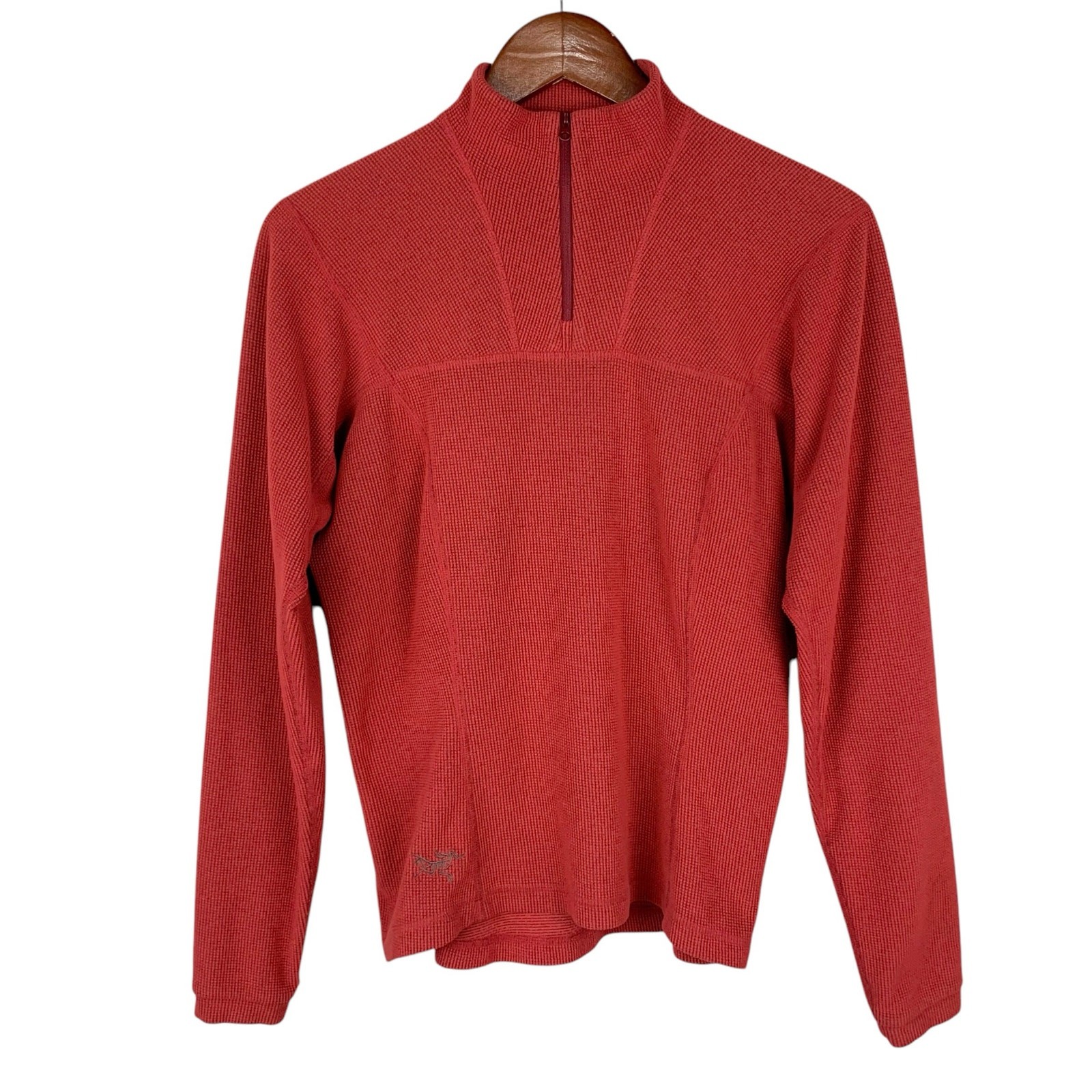 ARC'TERYX Maglione vintage Arcteryx 1 4 zip top rosso waffle Polartec pile donna M