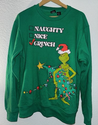 Grinch Sweatshirt Adult Small Merry Grinchmas Light Up Christmas Ugly Sweater