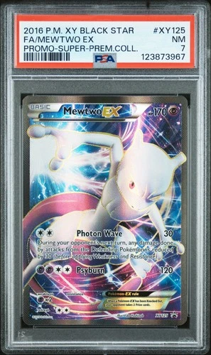 2016 POKEMON XY  PROMO SUPER-PREMIUM COLLECTION #XY125 FULL ART/MEWTWO EX PSA 7