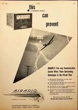 1946 Airadio Inc Airplane Radio Storms Lightning Vintage Print Ad
