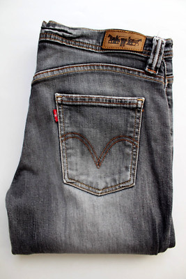 Levi's 529 Bootcut Damen Jeans W34 L32 Mid Grey Stretch Denim LEVH525