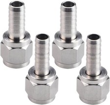 2 Pair Hose Swivel Nut Barb 3/16'' Barb 5/16'' Barb Stainless Steel 1/4" MF...