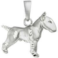 AnhäNger SilberanhäNger Bullterrier Kampfhund, 925 Silber, Halsschmuck Teilmatt