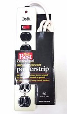 6 Outlet Horizontal Surge Protector Power Strip, 15A 210 Joules 6ft Cable Beige