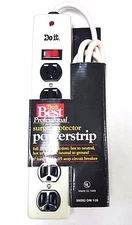 6 Outlet Horizontal Surge Protector Power Strip, 15A 210 Joules  6ft Cable Beige