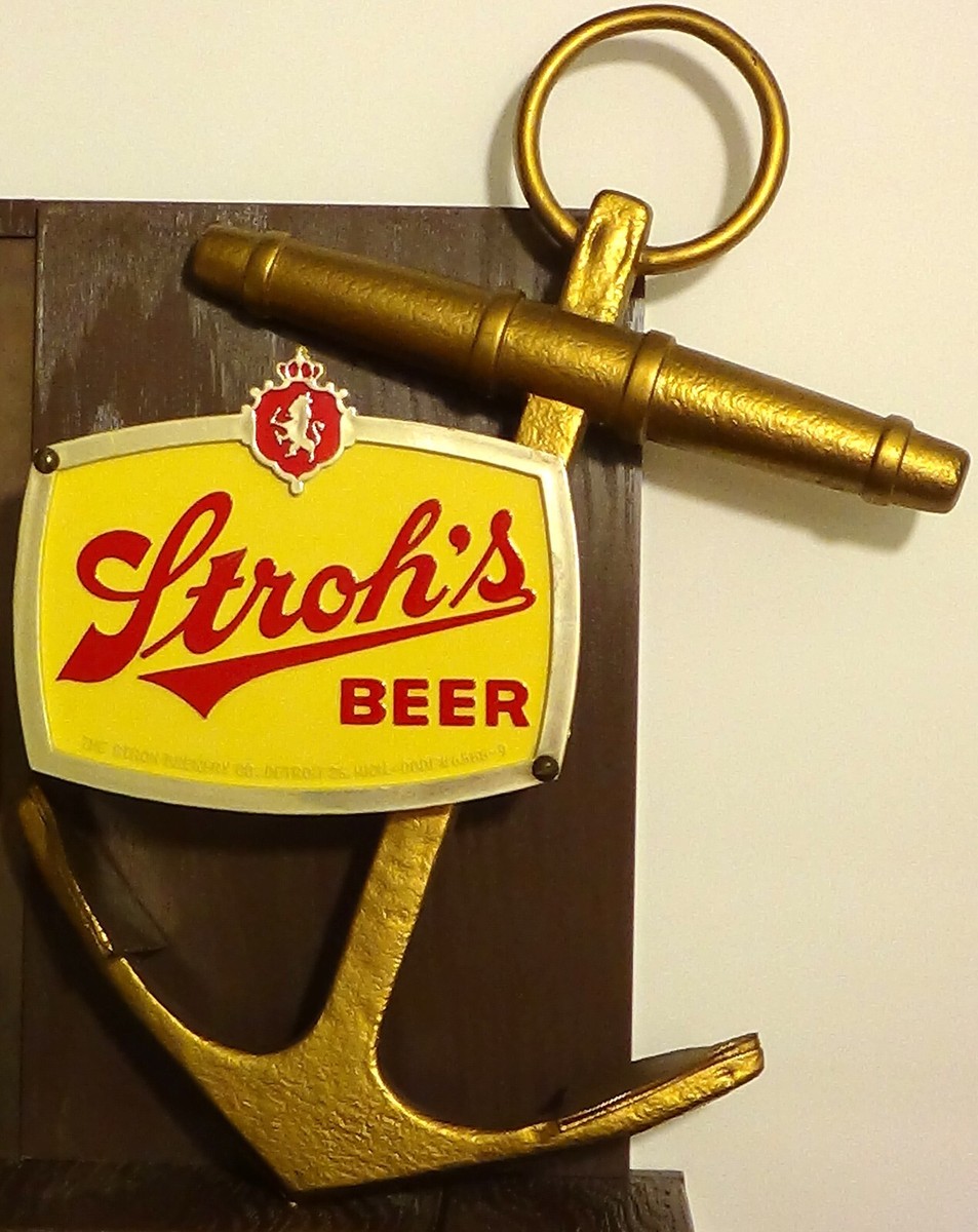 Antique Stroh's Beer Sign ~ Fire-Brewed Flavor ~ African American