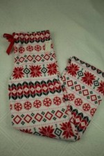 Womens Pajamas Pants Size Large Lounge Soft Sleepwear PJs Christmas Snowflake