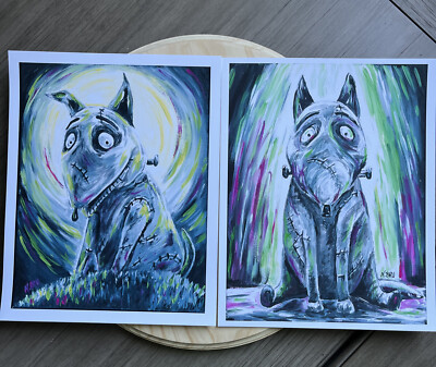 Disney Tim Burton Frankenweenie art print bundle 11x14  Van Gogh Style