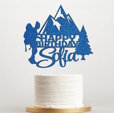 Hiking and Rambling Cake Topper, Personalised Girls Boys Birthday Party Any Name