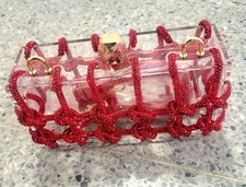 Clear Clutch See-through Chain Crossbody Bag W/ Red