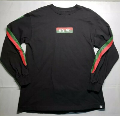 Retro Style Artist Collective '' Its Lit. '' Men's Medium Long Sleeve Shirt 