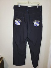 Pantalone Cadillac uomo 36 Chochie Casuals nero nuovo senza etichette con logo sulle tasche posteriori