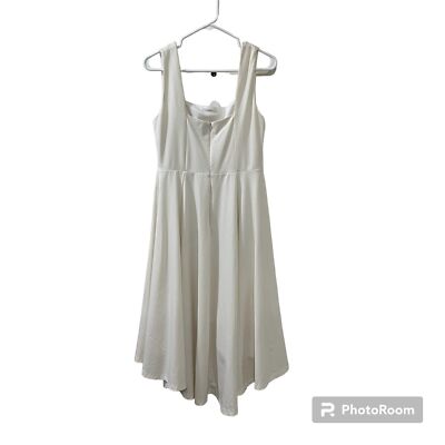 Lulus Cream Empire Waist Sleeveless Hi Low Hem Stretch Flowy Midi Dress Sz Large | eBay Lulus Cream Empire Waist Sleeveless Hi Low Hem Stretch Flowy Midi Dress Sz Large | eBay
