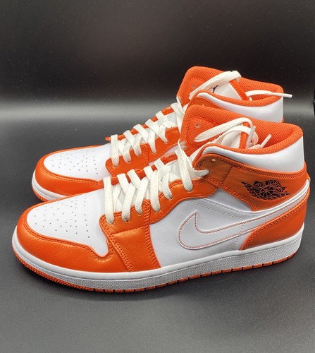 Nike Air Jordan 1 Mid Satin Electro Orange Metallic Retro DM3531-800 Size  10 | eBay