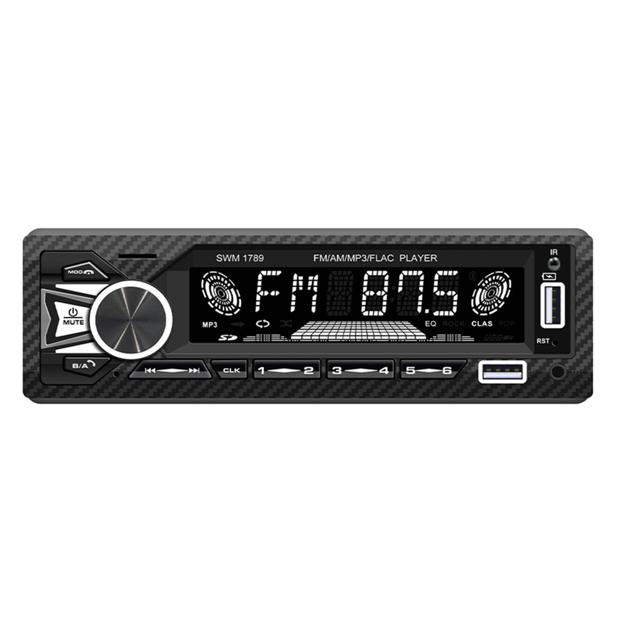 1 Din Car MP3 Player Stereo Radio Bluetooth FM/AM Remote Control 7 Color Lights