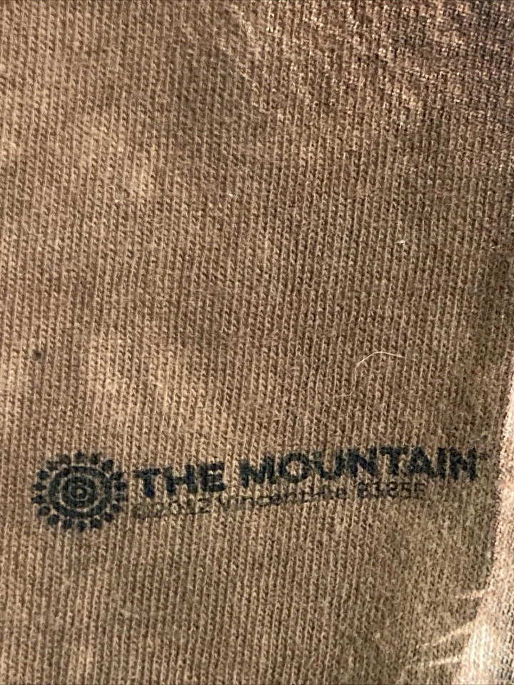 VTG The Mountain Hippo Tie Dye Brown Made in USA Graphic Shirt S (XL Youth) Face - Image 3 of 4