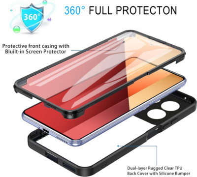 360° Cover Silicone Shockproof Case For Xiaomi Poco X6 14T Redmi Note 13 12 Pro