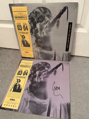 Liam Gallagher - Knebworth 22 mit SIGNIERTEM Druck GELB Vinyl 2xLP NEU