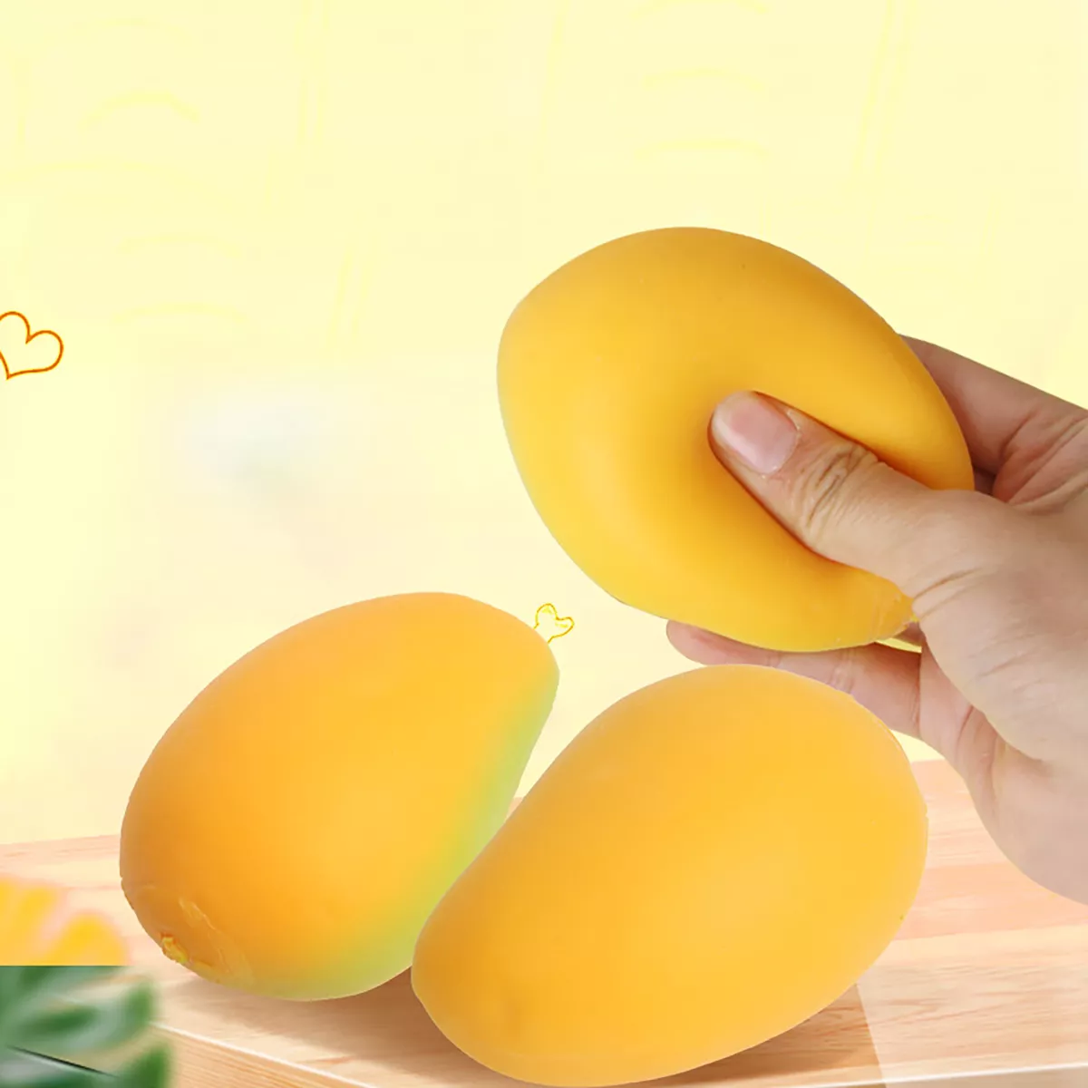 Simulated Squeeze Toys Mango Shape Mini Soft Elastic Fruit Stress Relieving  Toy for Kids : Non-Brand