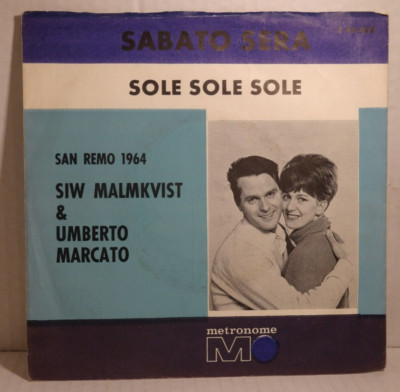 SIW MALMKVIST & UMBERTO MARCATO - Sole Sole Sole 7'' Single Metronome GER 1964
