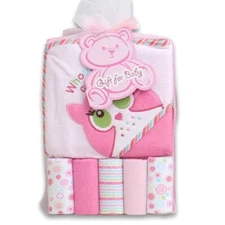 6 Pack Baby Girl Owl Hooded Towel and Washcloths Set Cotton Bath Towel 30" x 30"
