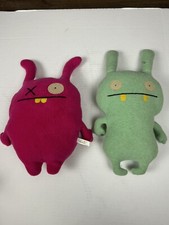 Lot Of 2 UglyDoll Ugly Charlie  Green Moxy Plush Stuffed Animal Pretty Ugly