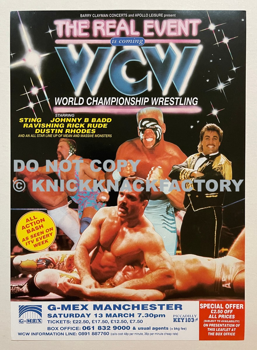 WCW World Championship Wrestling Flyer G-Mex Manchester UK 1993