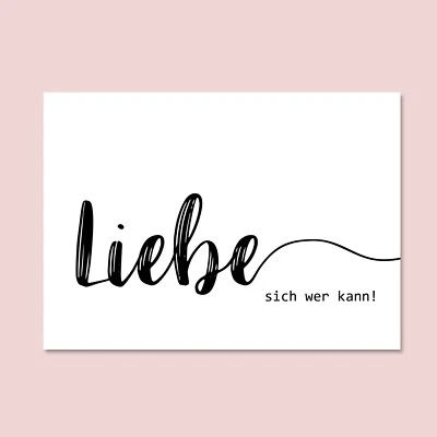 NASTAMI Postkarte "Liebe sich wer kann" Postkarte SPRÜCHE Postkarte Liebe