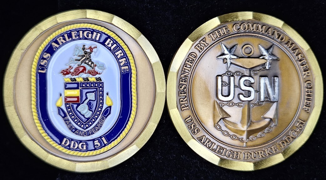 USS Arleigh Burke DDG-51 Command Master Chief Navy Challenge Coin-image