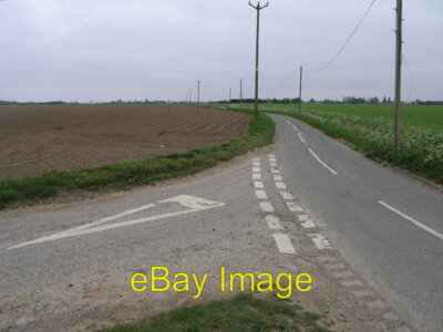 Photo 6x4 Fenland Junction Halesgate The fen roads don't carry much  c2007
