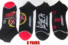 3 Pairs Officially Licensed Rock Band - SLAYER Lightweight Low Cut Socks