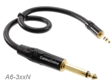 Premium 3.5mm (1/8") Stereo Male to 1/4" (6.3mm) Mono TS Male Cable
